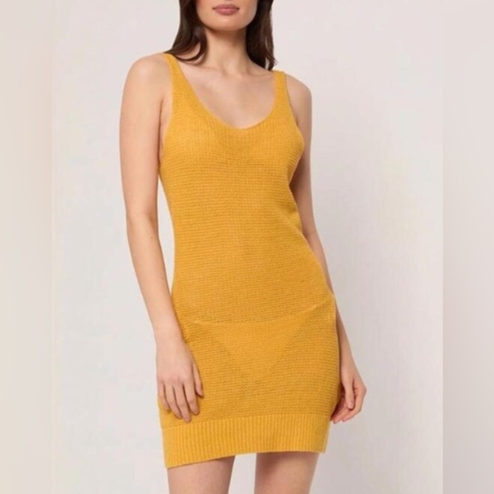 Onia Ochre Knit Linen Tank Dress NWT Small